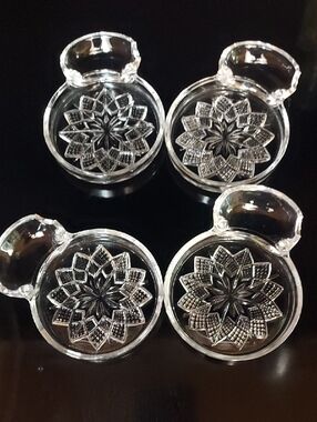 Fostoria Coasters With Spoon Rest Set Of 4....B111